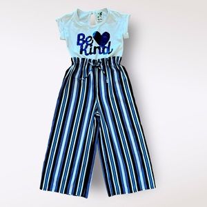 Beautiful blue “Be Kind” romper.